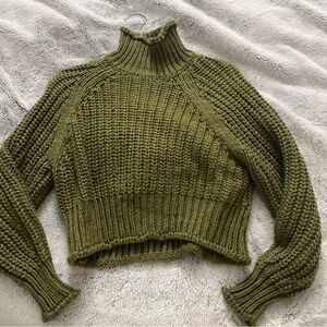 Olive Green Turtleneck Sweater